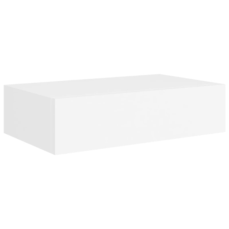 Wandschappen 2 st met lade 40x23,5x10 cm MDF wit MeubelReus
