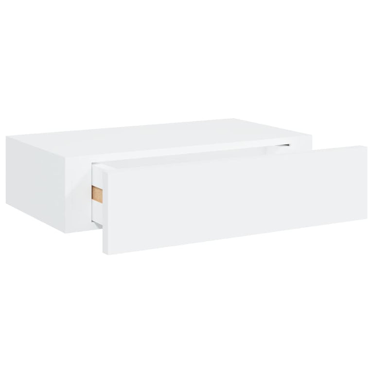 Wandschappen 2 st met lade 40x23,5x10 cm MDF wit MeubelReus