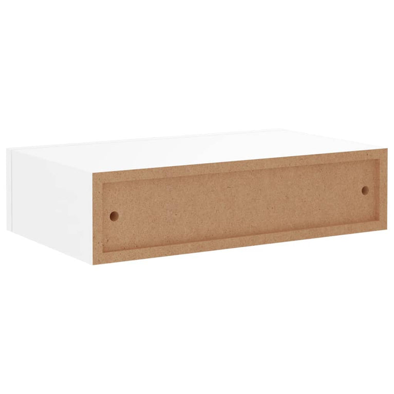Wandschappen 2 st met lade 40x23,5x10 cm MDF wit MeubelReus