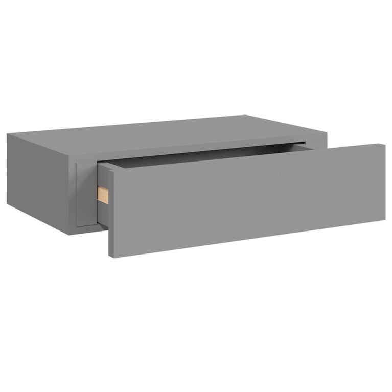 Wandschappen 2 st met lade 40x23,5x10 cm MDF grijs MeubelReus