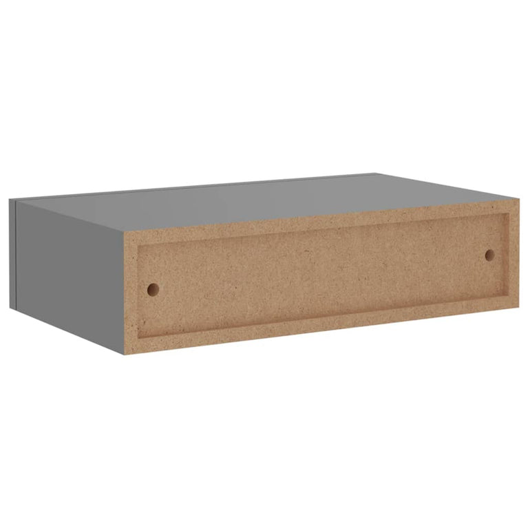 Wandschappen 2 st met lade 40x23,5x10 cm MDF grijs MeubelReus
