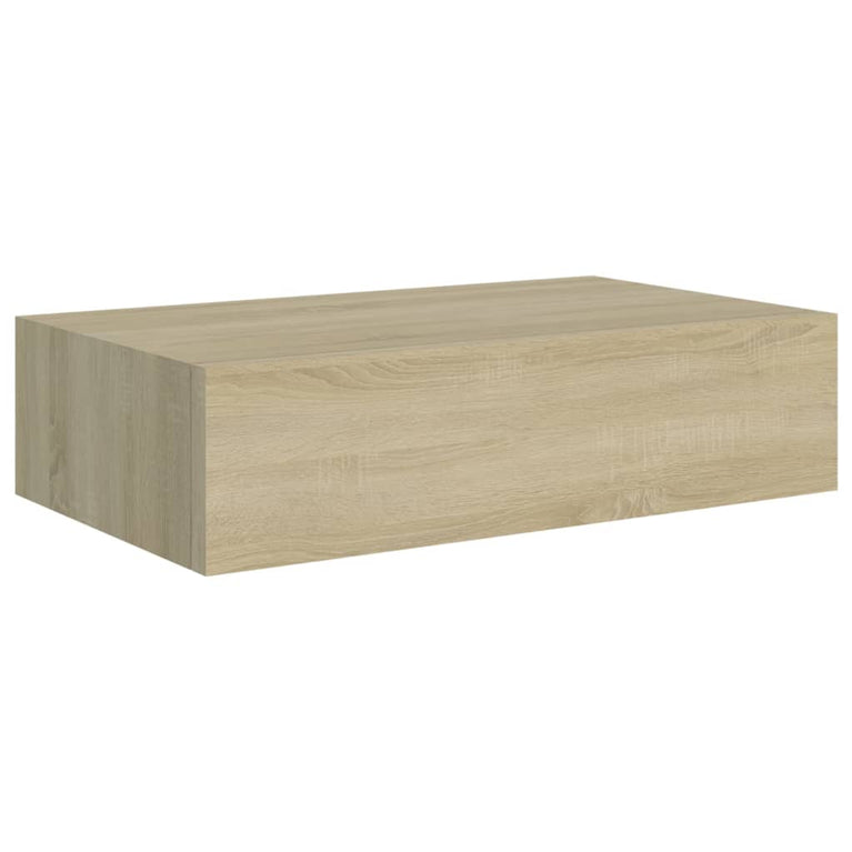 Wandschappen 2 st met lade 40x23,5x10 cm MDF eikenkleurig MeubelReus