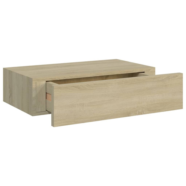 Wandschappen 2 st met lade 40x23,5x10 cm MDF eikenkleurig MeubelReus