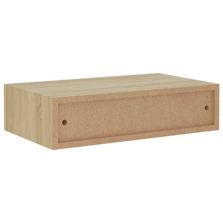 Wandschappen 2 st met lade 40x23,5x10 cm MDF eikenkleurig MeubelReus