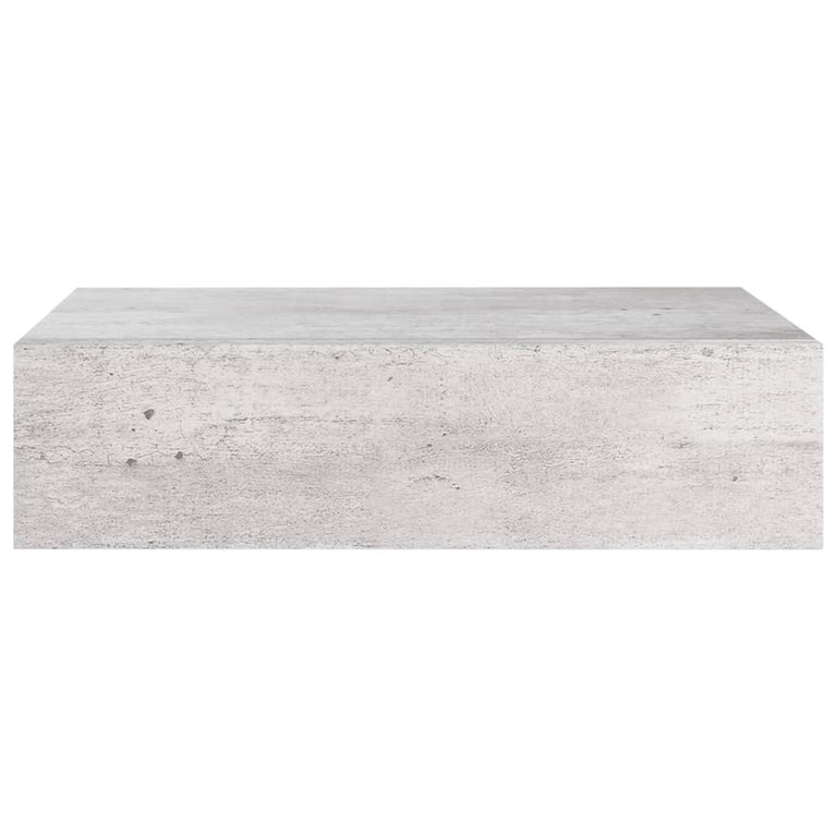 Wandschappen 2 st met lade 40x23,5x10 cm MDF betongrijs MeubelReus