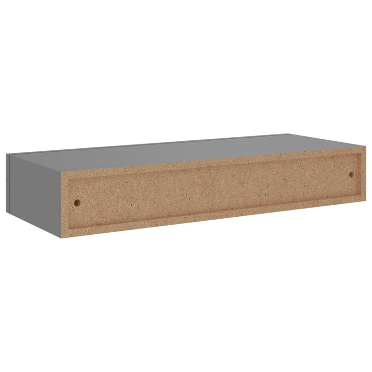 viaXL Wandschappen 2 st met lade 60x23,5x10 cm MDF grijs MeubelReus