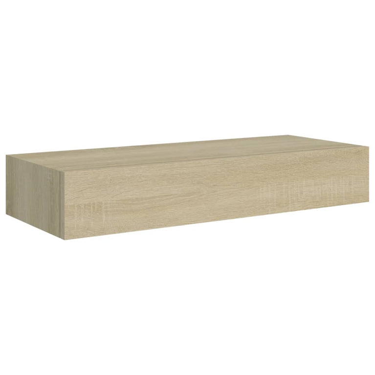 viaXL Wandschap met lade 60x23,5x10 cm MDF eikenkleurig MeubelReus