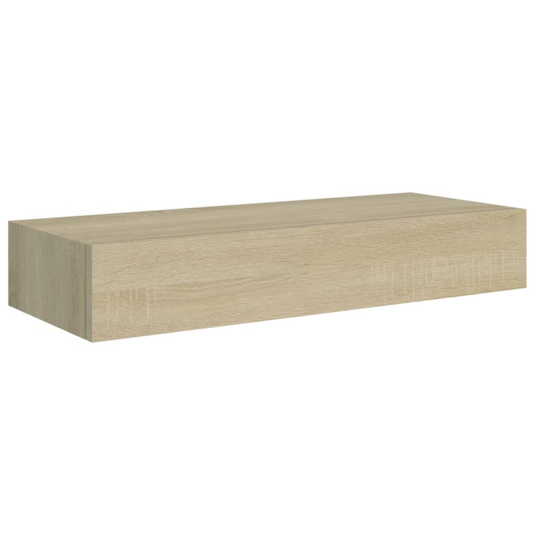 viaXL Wandschappen 2 st met lade 60x23,5x10 cm MDF eikenkleurig MeubelReus