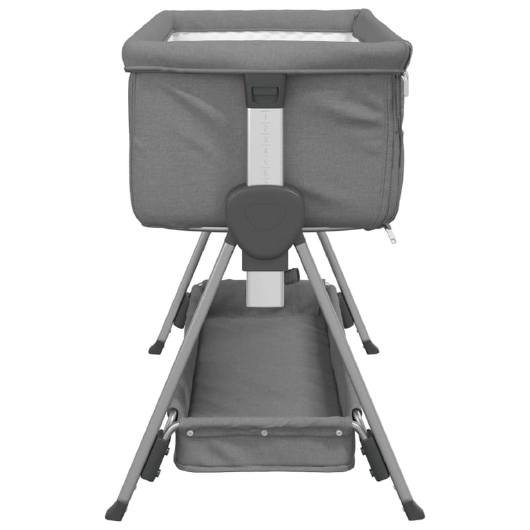 Babybed met matras linnen donkergrijs MeubelReus