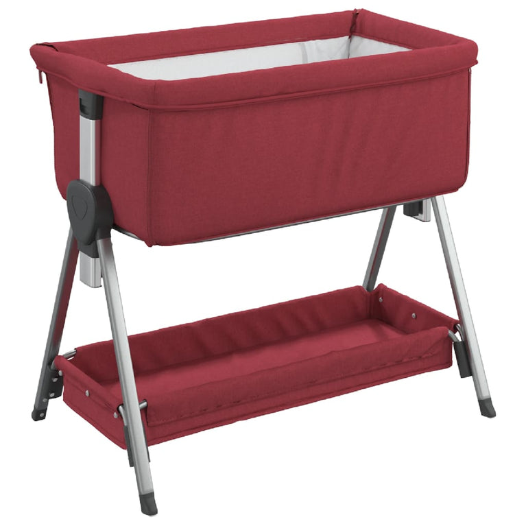 Babybox met matras linnen rood MeubelReus