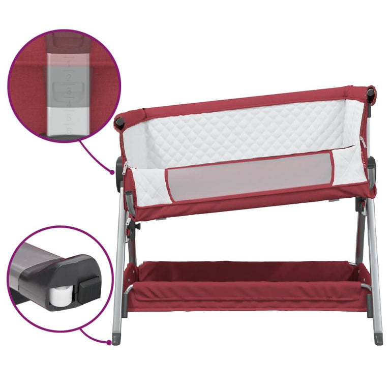 Babybox met matras linnen rood MeubelReus