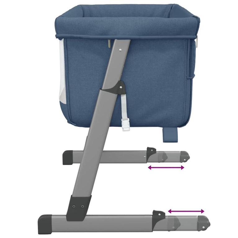 Babybox met matras linnen marineblauw MeubelReus