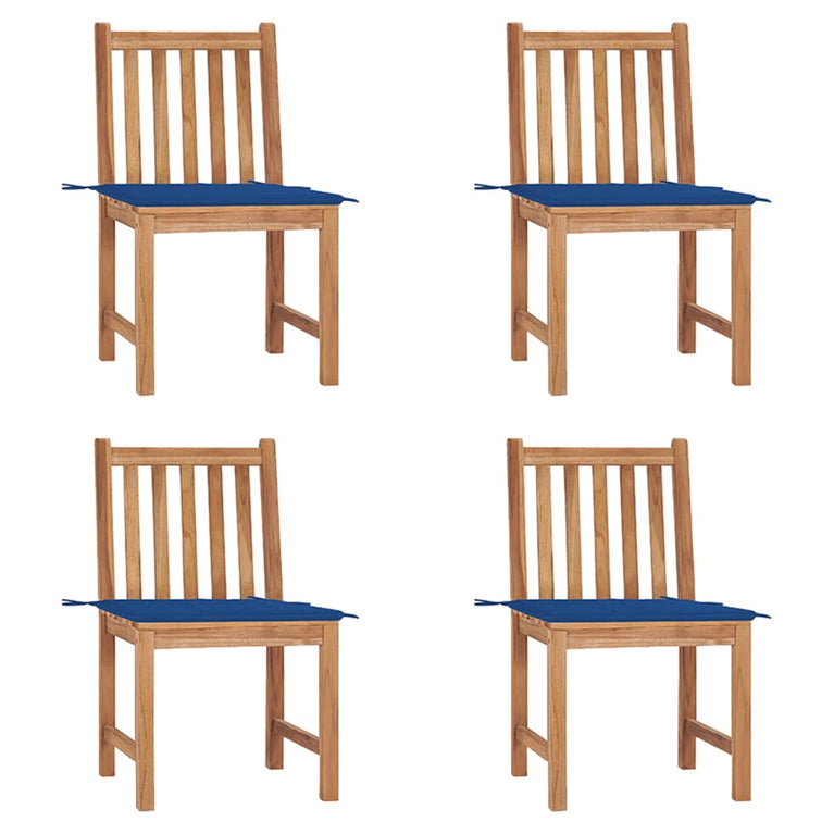 Tuinstoelen 4 st met kussens massief teakhout MeubelReus