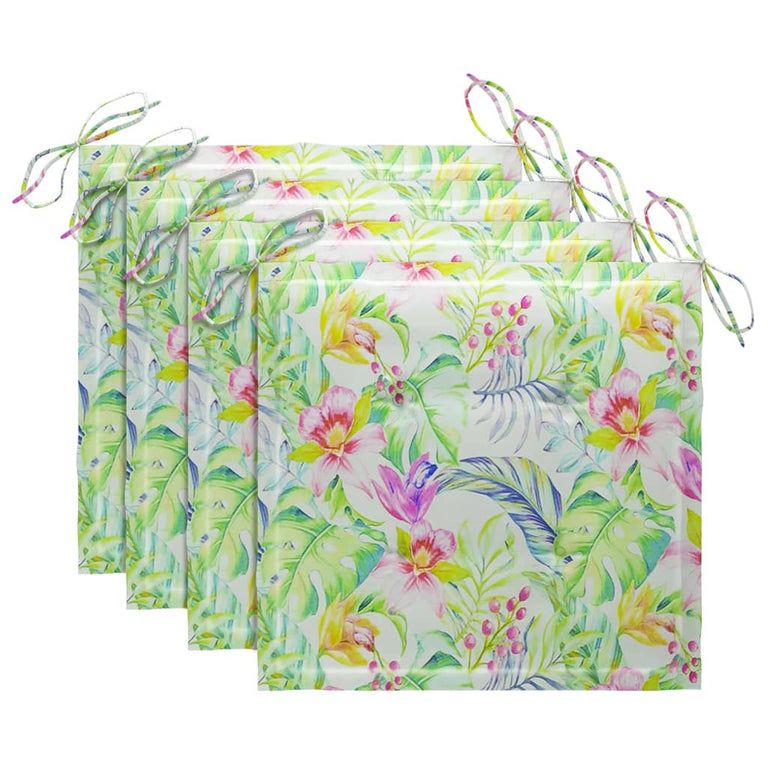 Tuinstoelen 4 st met kussens massief teakhout MeubelReus