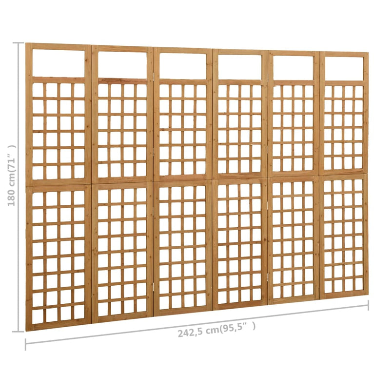 Kamerscherm/trellis met 6 panelen 242,5x180 cm vurenhout MeubelReus