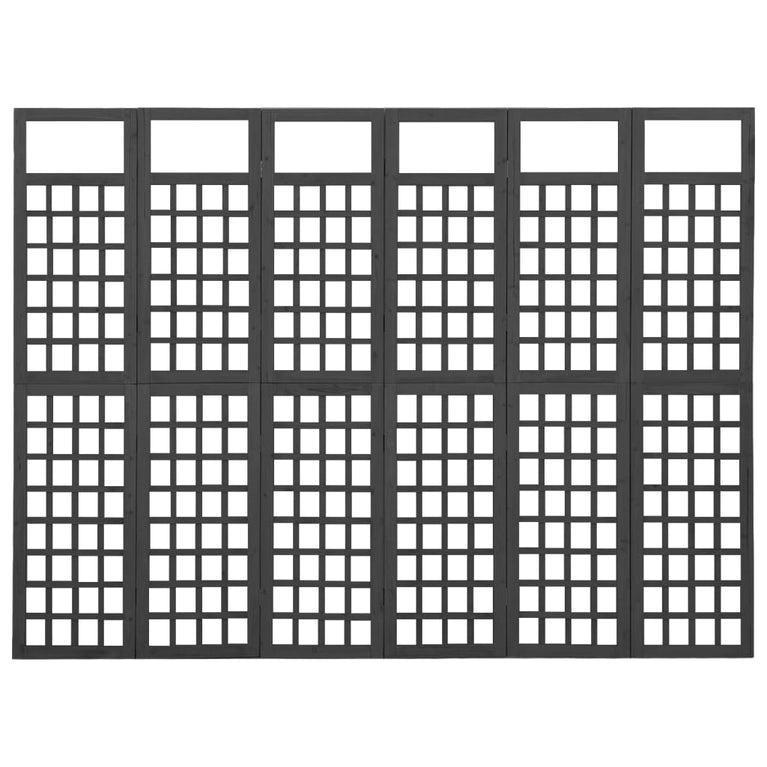 Kamerscherm/trellis met 6 panelen 242,5x180 cm vurenhout zwart MeubelReus