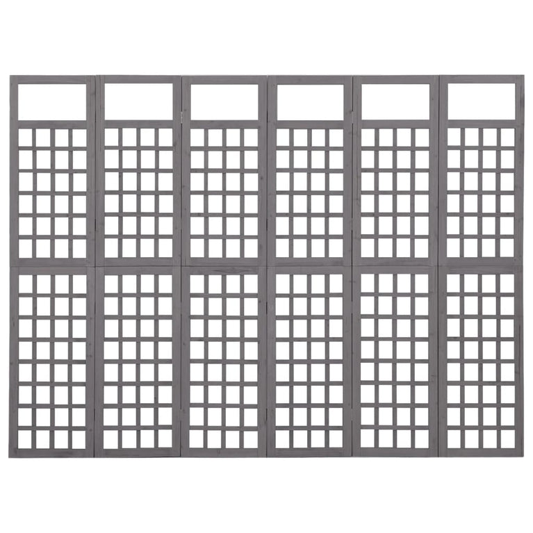 Kamerscherm/trellis met 6 panelen 242,5x180 cm vurenhout grijs MeubelReus
