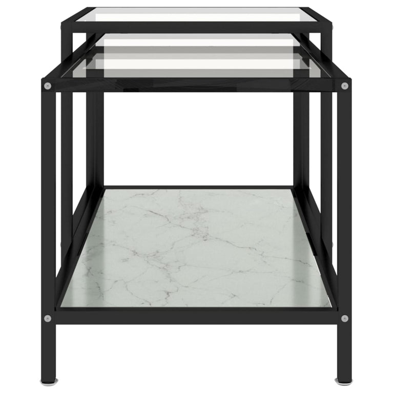 2-delige Salontafelset gehard glas wit MeubelReus