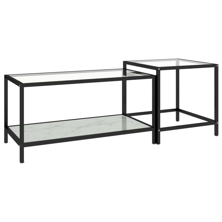 2-delige Salontafelset gehard glas wit MeubelReus