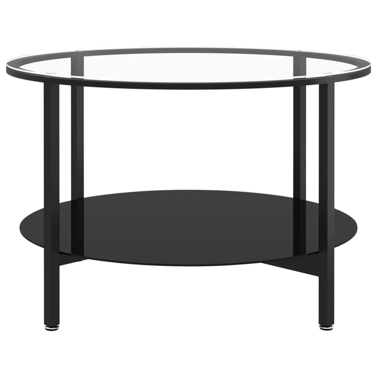 Salontafel 70 cm gehard glas zwart en transparant MeubelReus