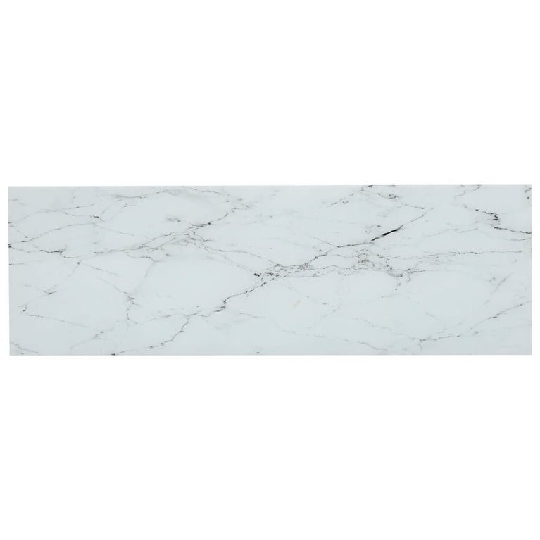 Schap 100x36x90 cm gehard glas transparant en witmarmerkleurig MeubelReus
