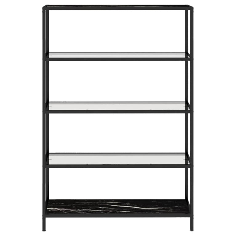 Schap 100x36x168 cm gehard glas zwartmarmerkleur en transparant MeubelReus