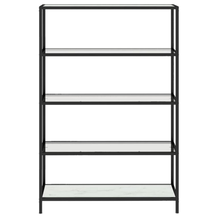 Schap 100x36x168 cm gehard glas witmarmerkleurig en transparant MeubelReus