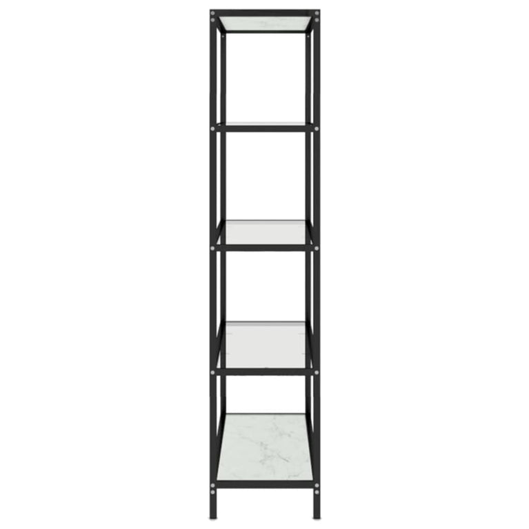 Schap 100x36x168 cm gehard glas witmarmerkleurig en transparant MeubelReus