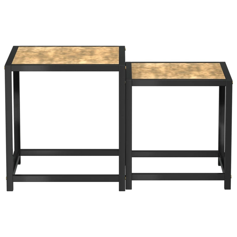 Salontafels 2 st MDF zwart en geel MeubelReus