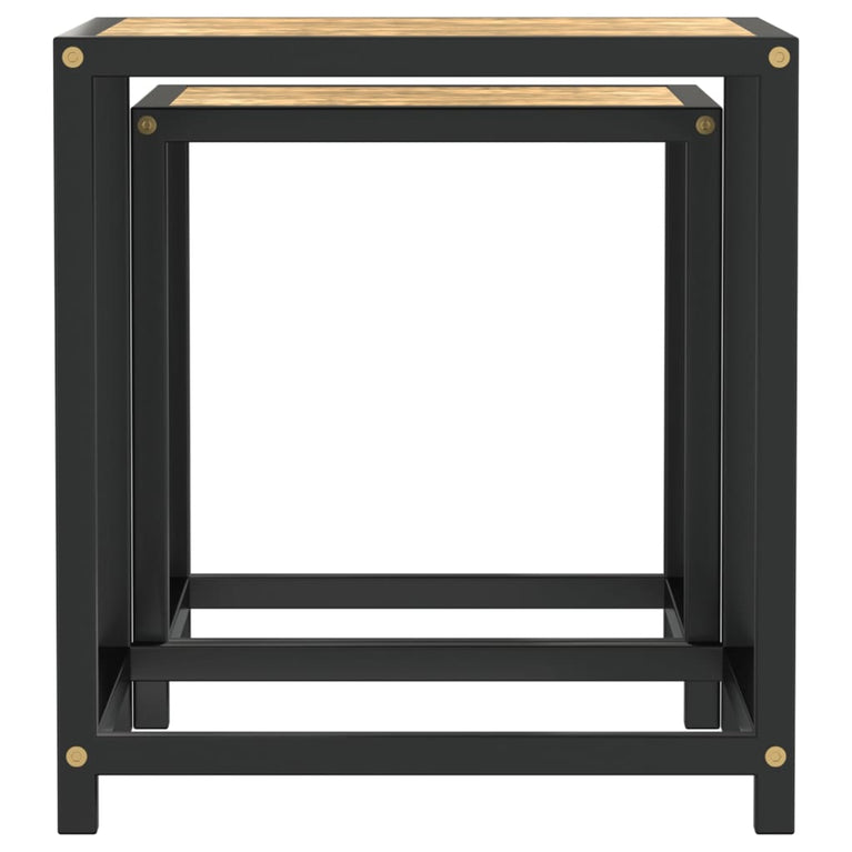 Salontafels 2 st MDF zwart en geel MeubelReus
