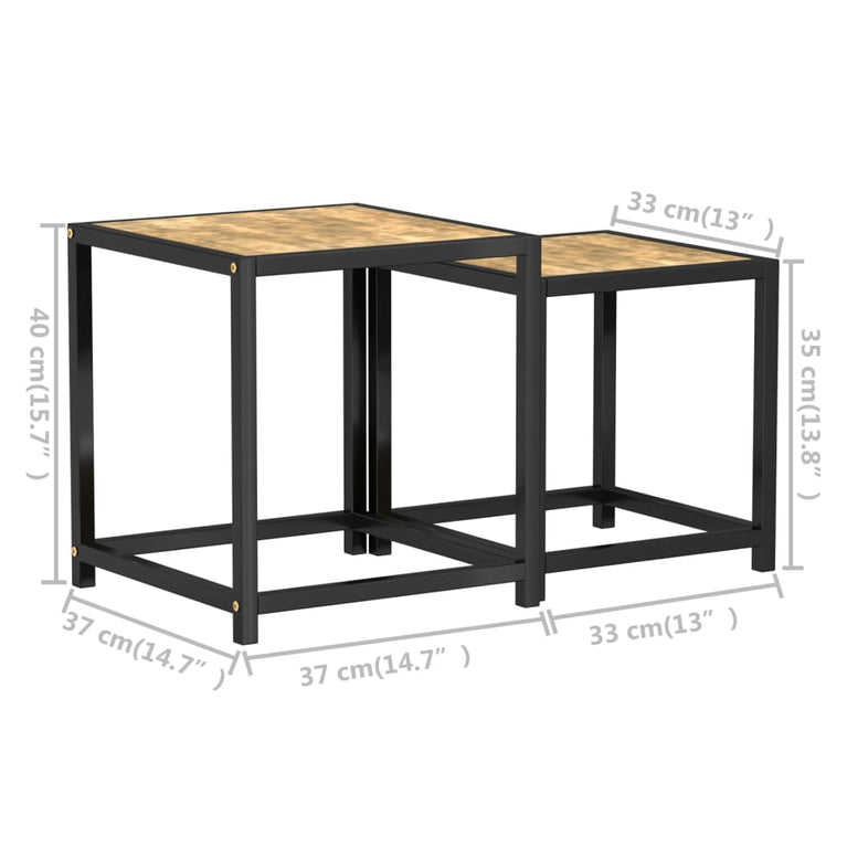 Salontafels 2 st MDF zwart en geel MeubelReus