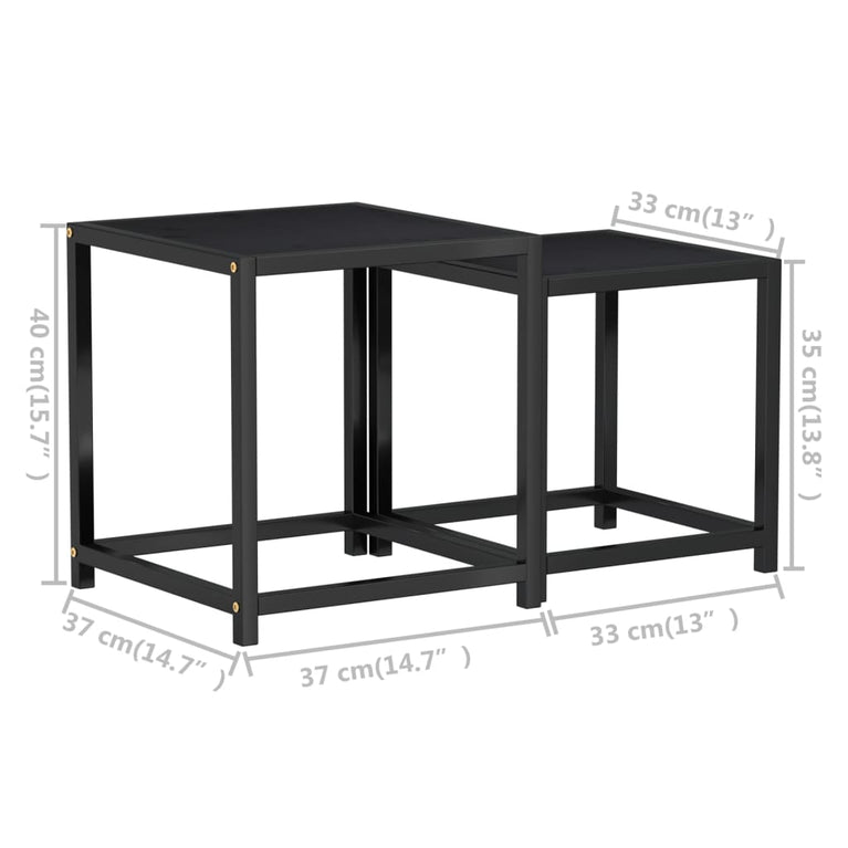 Salontafels 2 st MDF zwart MeubelReus