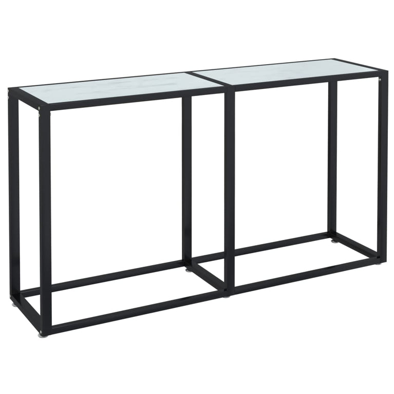 Wandtafel 140x35x75,5 cm gehard glas witmarmerkleurig MeubelReus