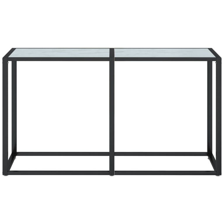 Wandtafel 140x35x75,5 cm gehard glas witmarmerkleurig MeubelReus