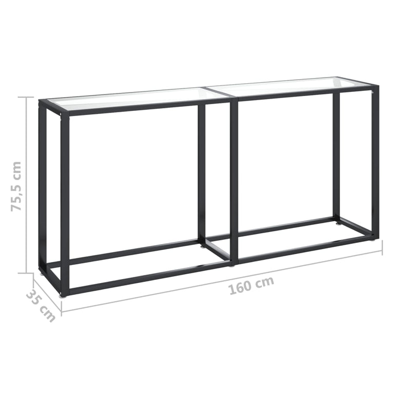 Wandtafel 160x35x75,5 cm gehard glas transparant MeubelReus