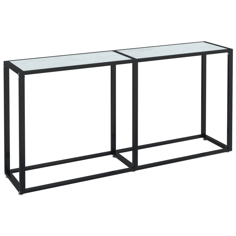Wandtafel 160x35x75,5 cm gehard glas witmarmerkleurig MeubelReus