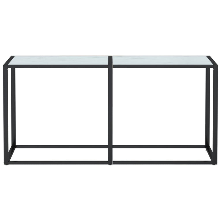 Wandtafel 160x35x75,5 cm gehard glas witmarmerkleurig MeubelReus