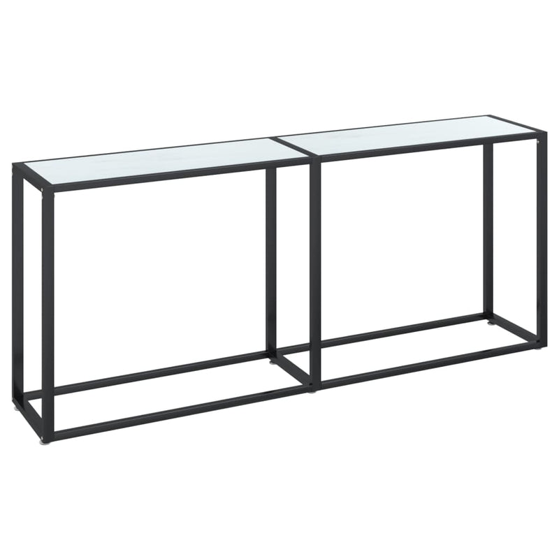 Wandtafel 180x35x75,5 cm gehard glas witmarmerkleurig MeubelReus