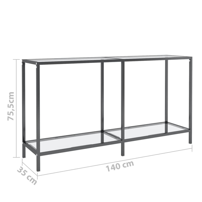 Wandtafel 140x35x75,5 cm gehard glas transparant MeubelReus