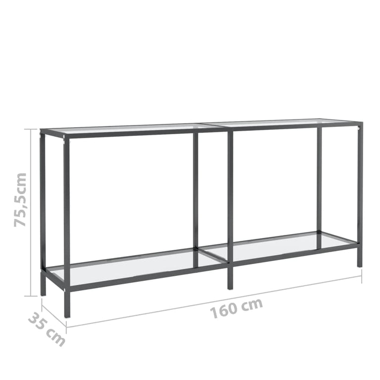 Wandtafel 160x35x75,5 cm gehard glas transparant MeubelReus