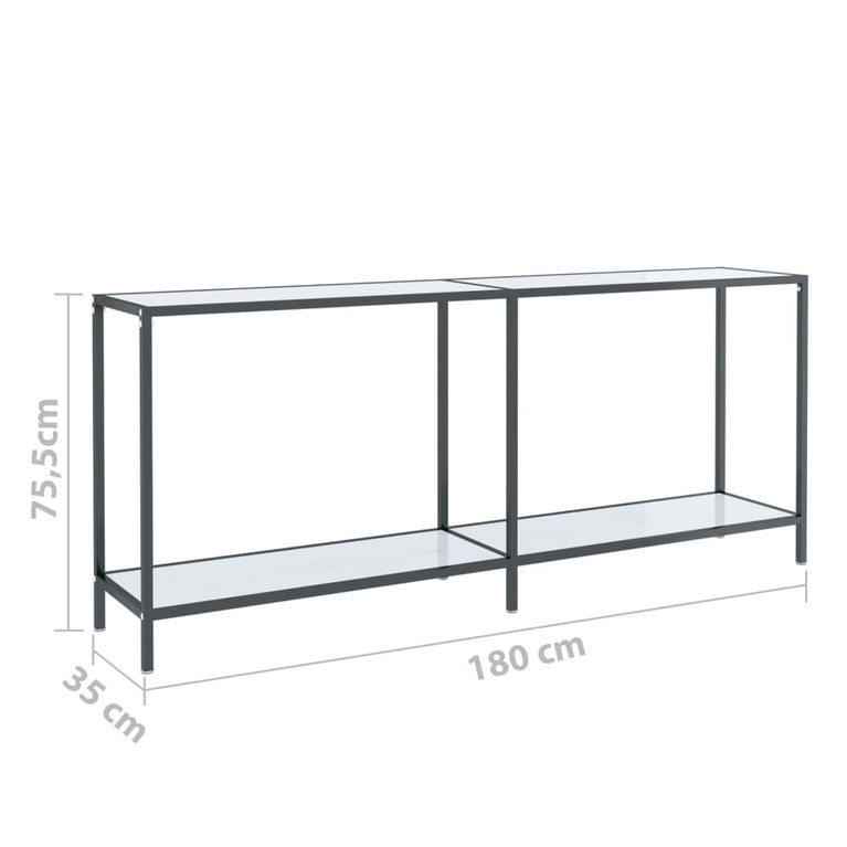 Wandtafel 180x35x75,5 cm gehard glas wit MeubelReus
