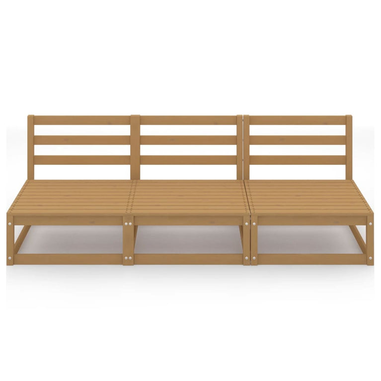 Tuinbank 3-zits massief grenenhout honingbruin MeubelReus