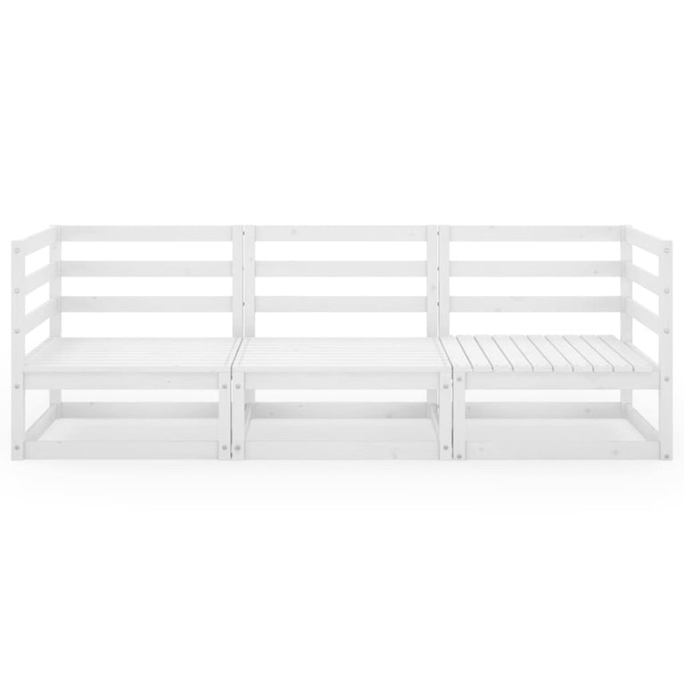 Tuinbank 3-zits massief grenenhout wit MeubelReus