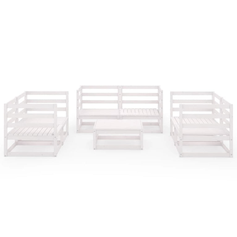 7-delige Loungeset massief grenenhout wit MeubelReus