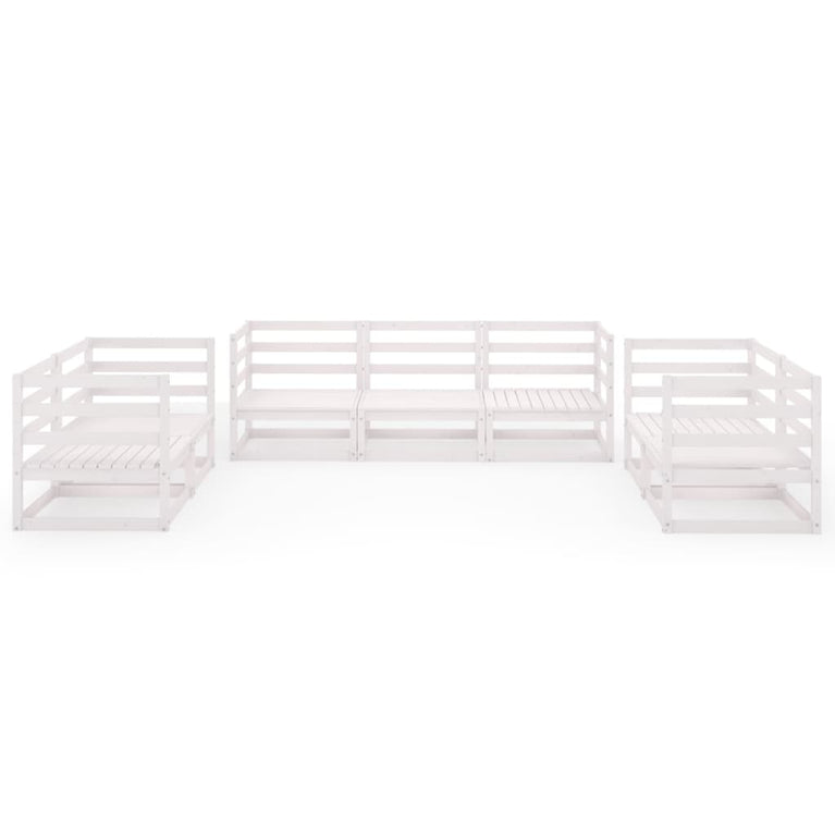 7-delige Loungeset massief grenenhout wit