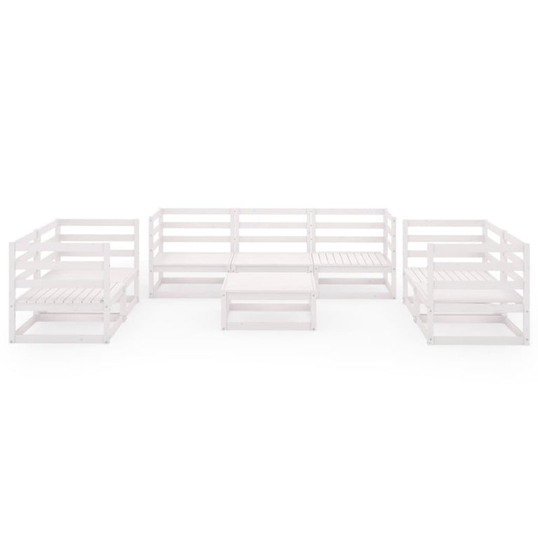 8-delige Loungeset massief grenenhout wit MeubelReus