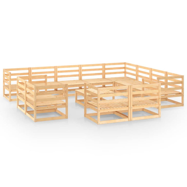 13-delige Loungeset massief grenenhout