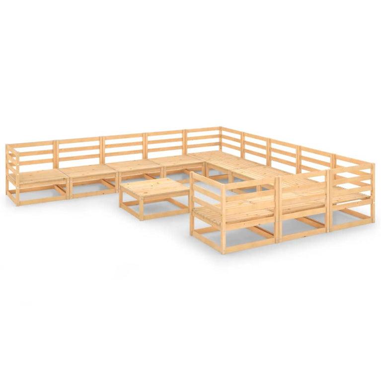 12-delige Loungeset massief grenenhout
