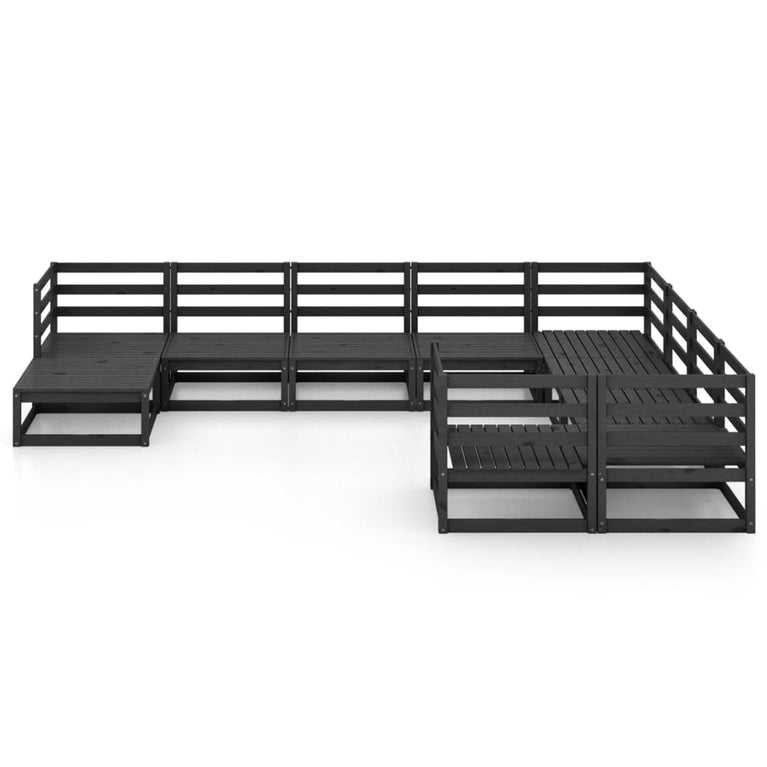 10-delige Loungeset massief grenenhout