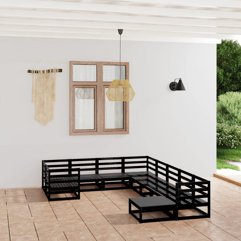 10-delige Loungeset massief grenenhout